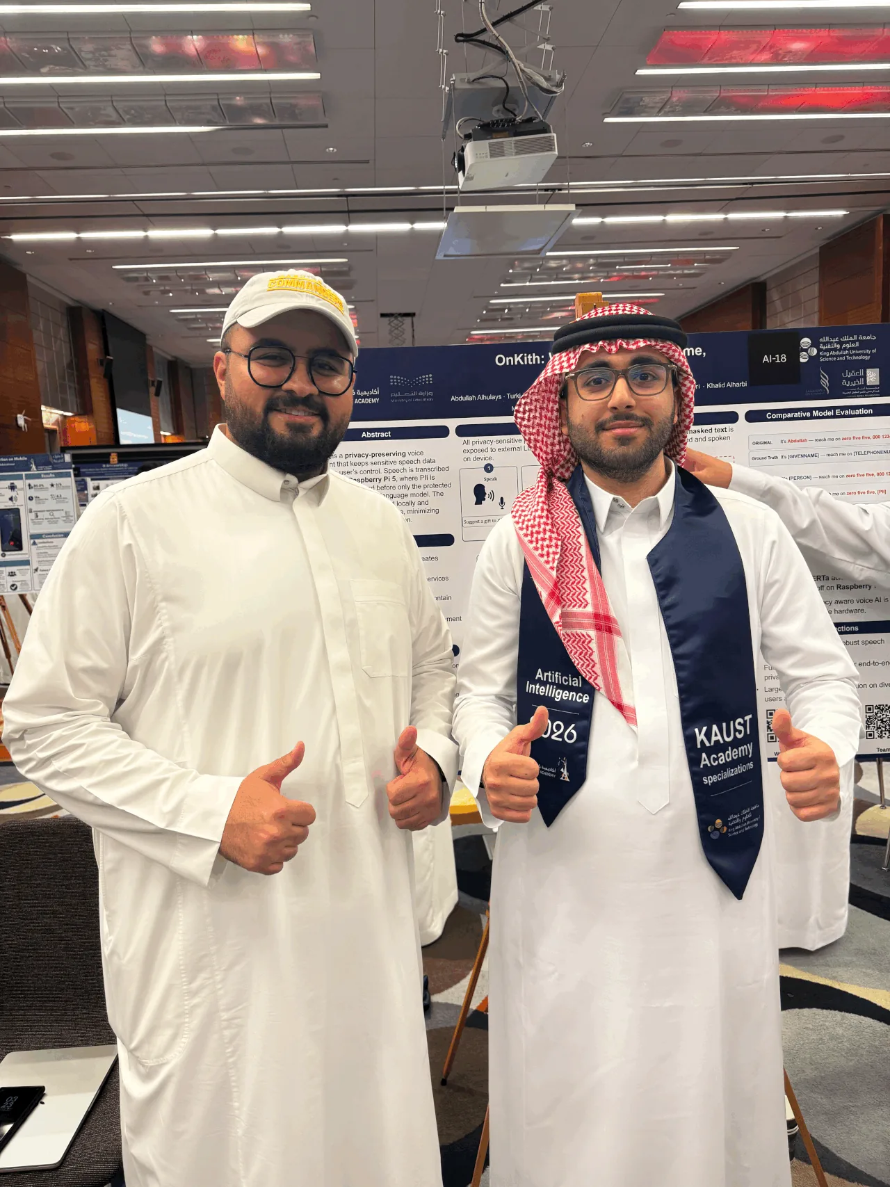 Turki Alshuaibi and a fellow trainee at the Onkith showcase in Jeddah